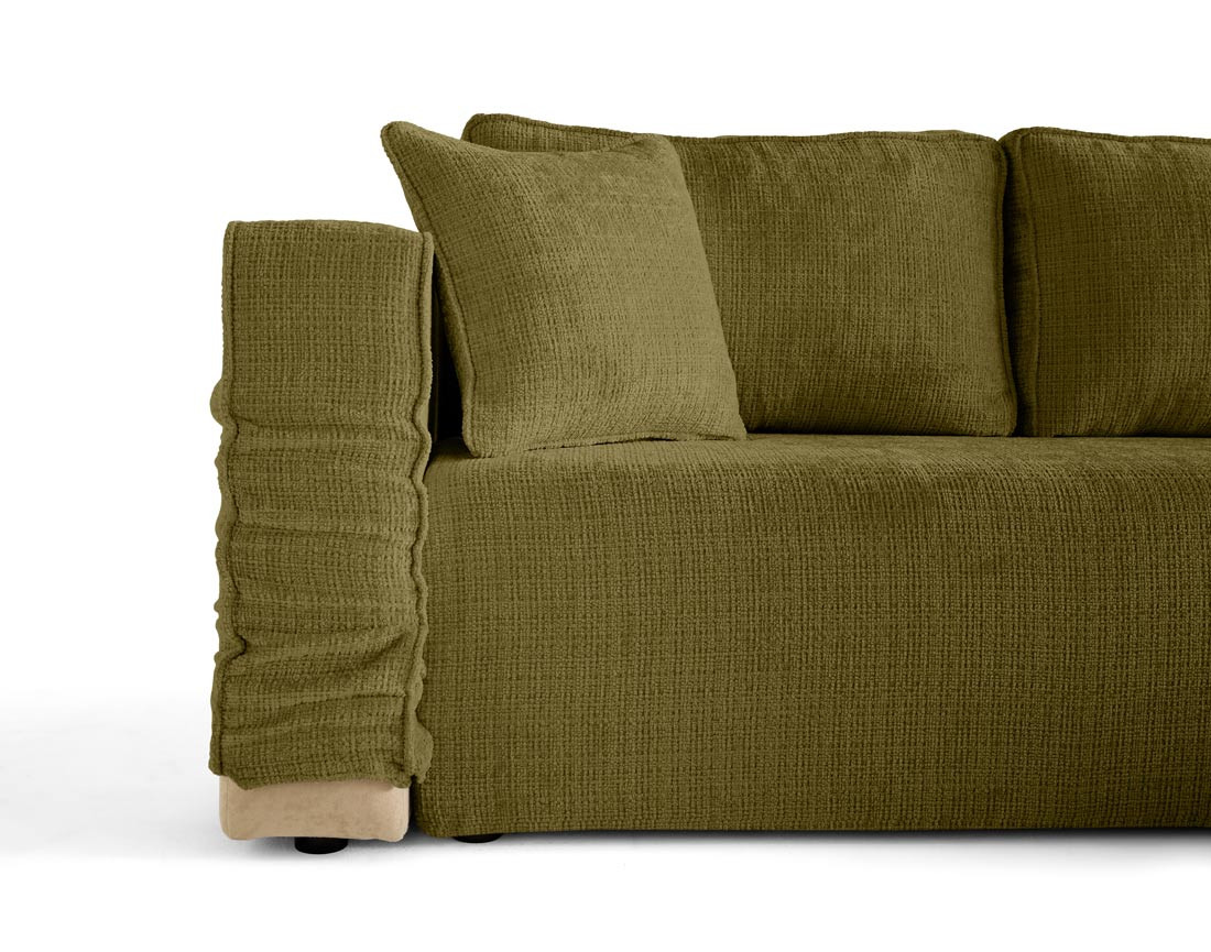 Canapé d'angle déhoussable réversible 4 places en velours texturé Topaze