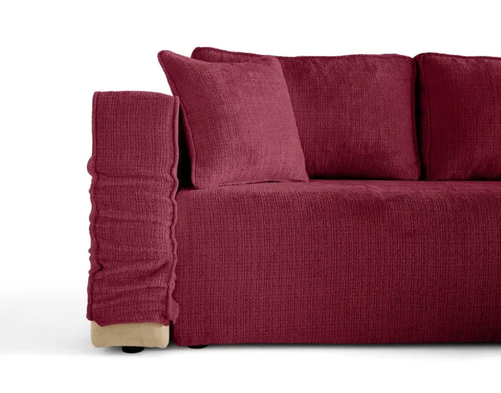 Housse en velours texturé pour canapé d'angle réversible 4 places Housse en velours texturé pour canapé d'angle réversible 4 places