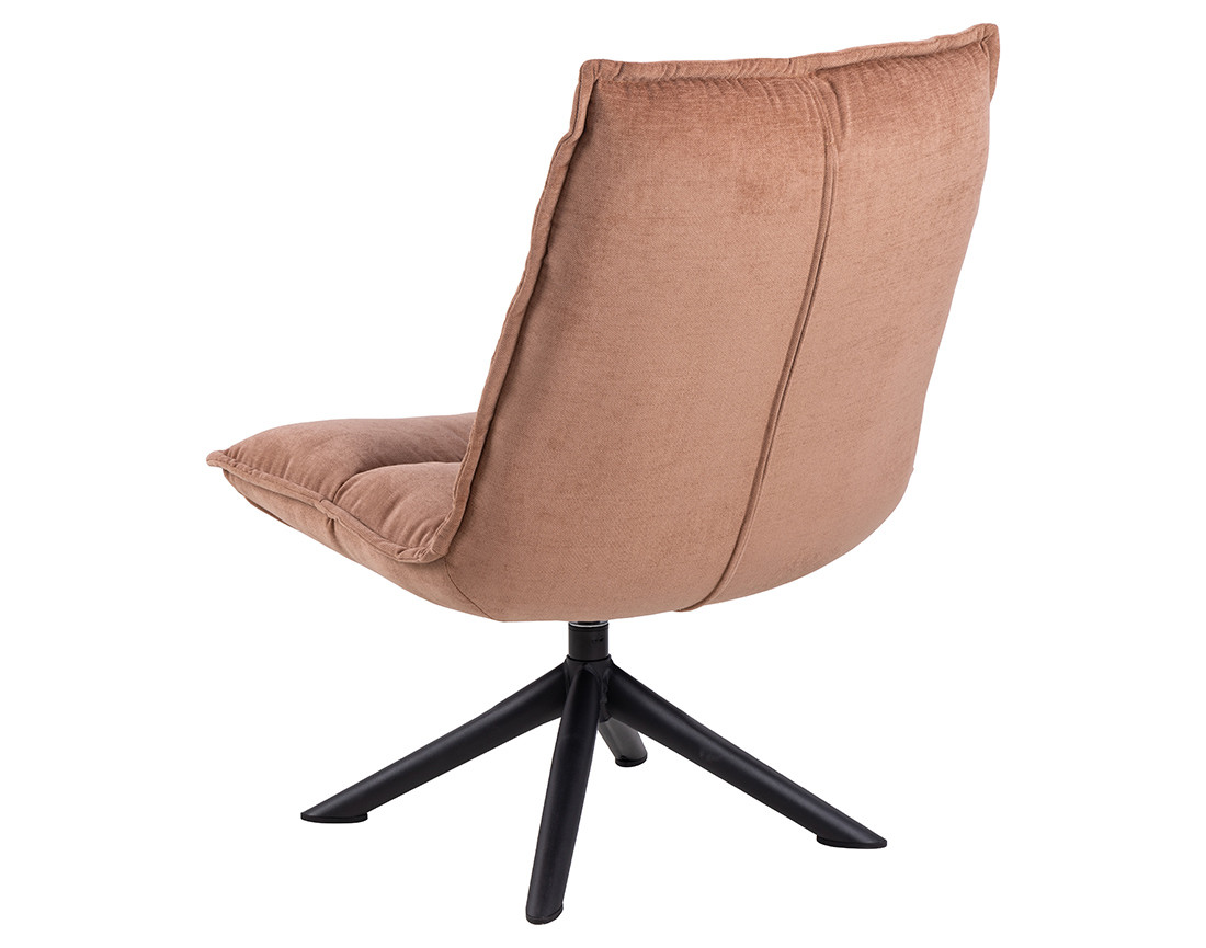 Fauteuil pivotant pieds en acier en tissu chenille Mellow
