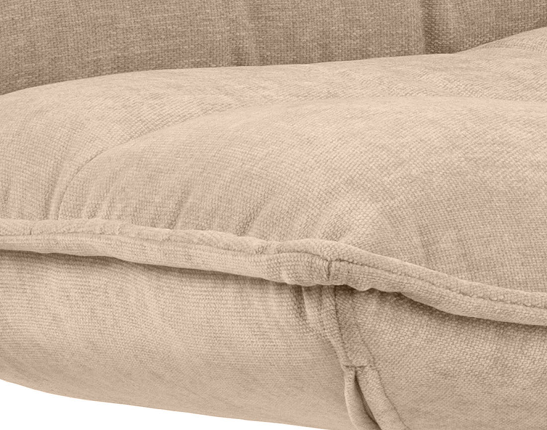 Fauteuil pivotant pieds en acier en tissu chenille Mellow