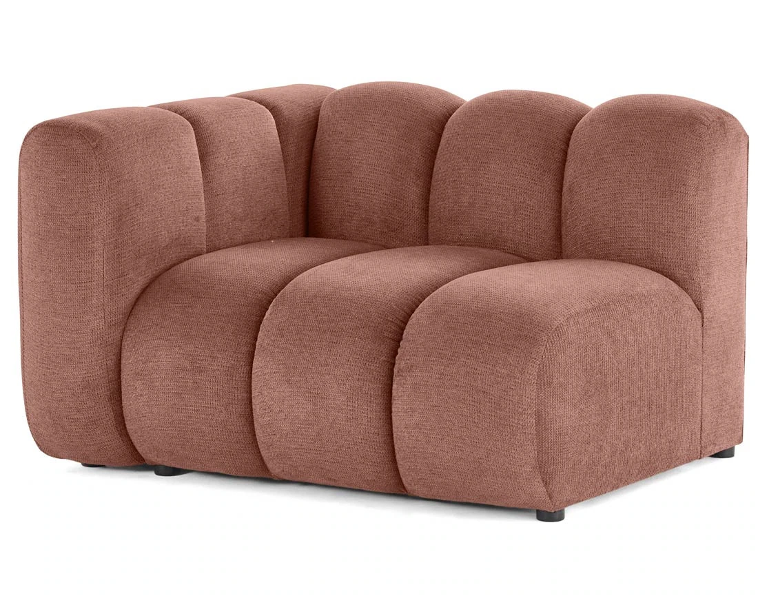 Module d'assise gauche en tissu texturé Debbie