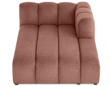 Module d'assise méridienne droit en tissu texturé Debbie
