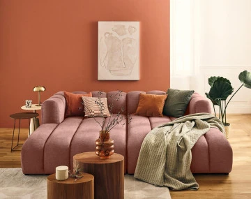 Module d'assise méridienne droit en tissu texturé Debbie