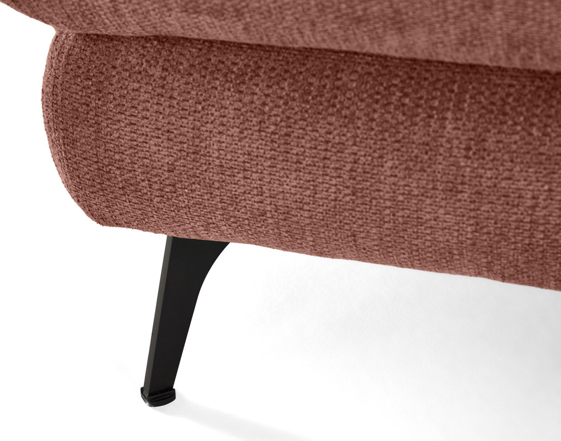 Canapé d'angle droit 4 places convertible avec coffre en tissu texturé Ninon Canapé d'angle droit 4 places convertible avec coffre en tissu texturé Ninon