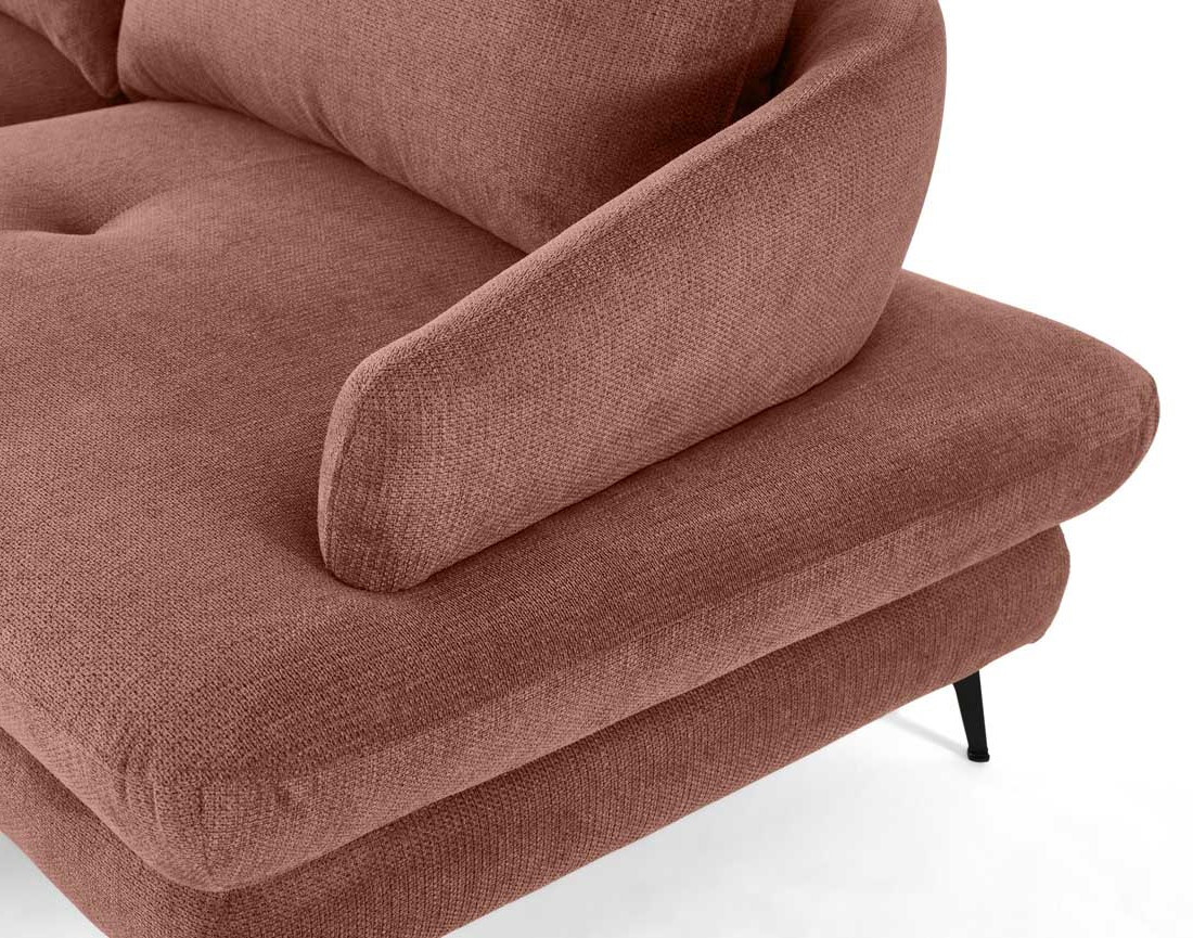 Canapé d'angle gauche 4 places convertible avec coffre en tissu texturé Ninon Canapé d'angle gauche 4 places convertible avec coffre en tissu texturé Ninon