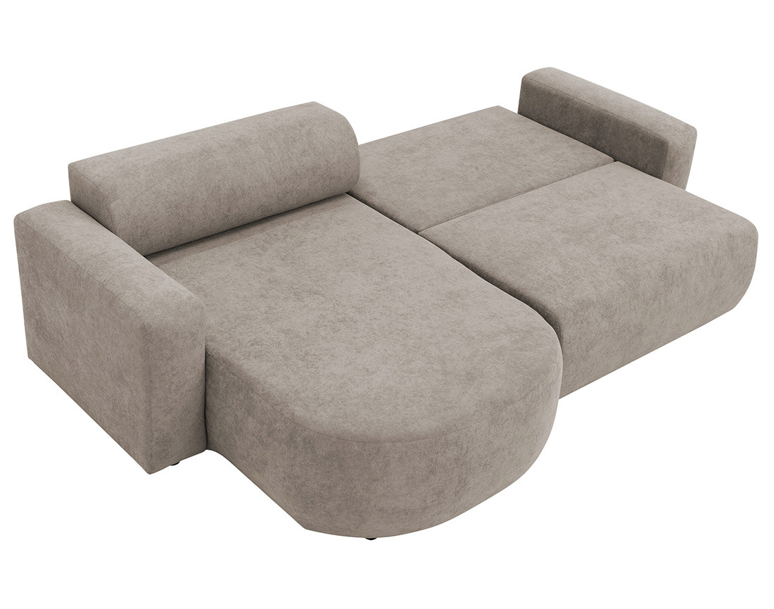 Canapé d'angle réversible 4 places convertible avec coffre en tissu Brunello