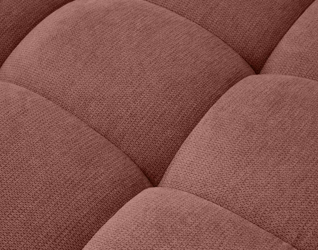 Canapé d'angle gauche 4 places avec têtières réglables en tissu texturé Matera