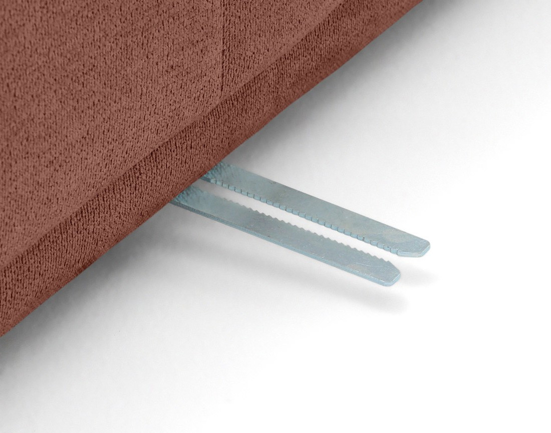 Canapé d'angle droit 4 places avec têtières réglables en tissu texturé Matera