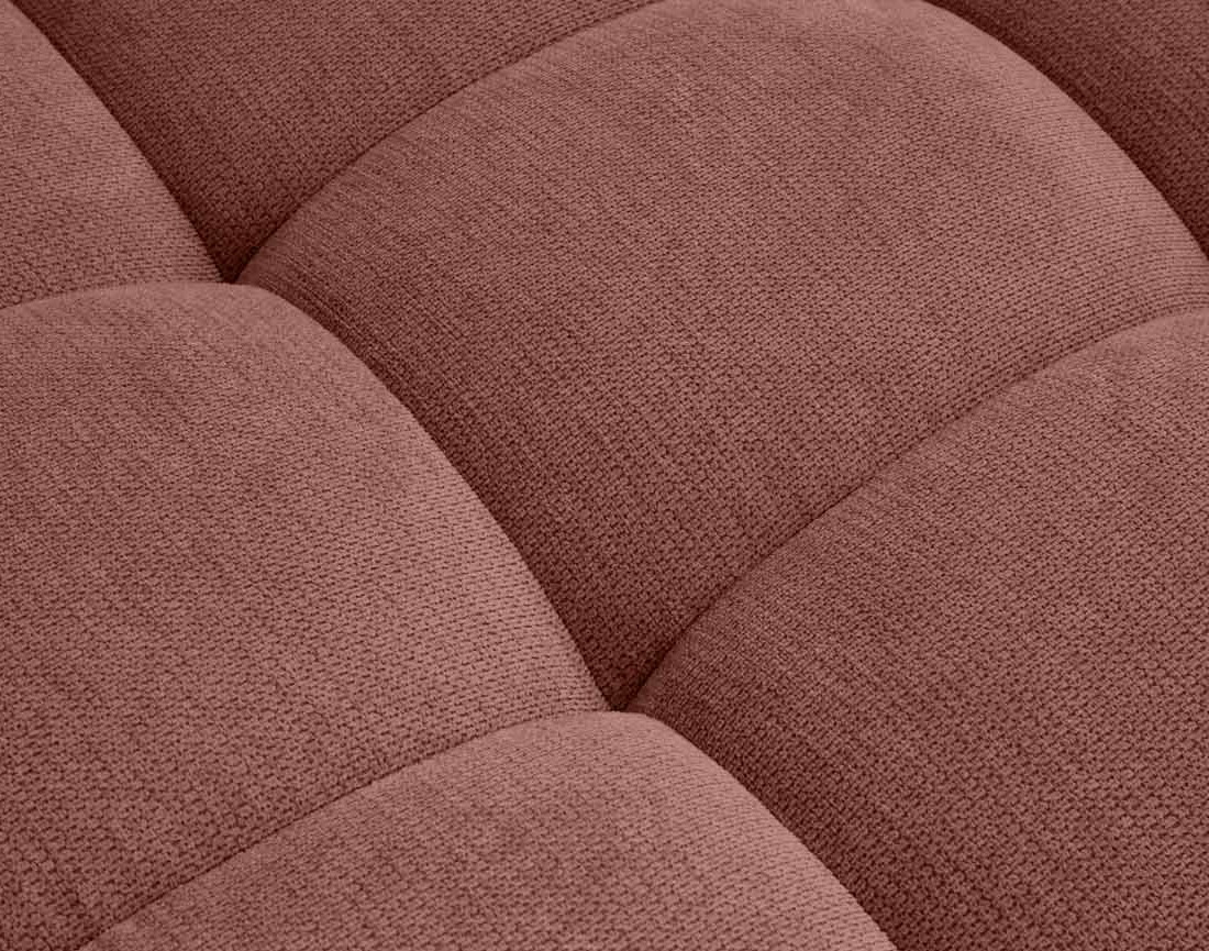 Canapé d'angle droit 4 places avec têtières réglables en tissu texturé Matera