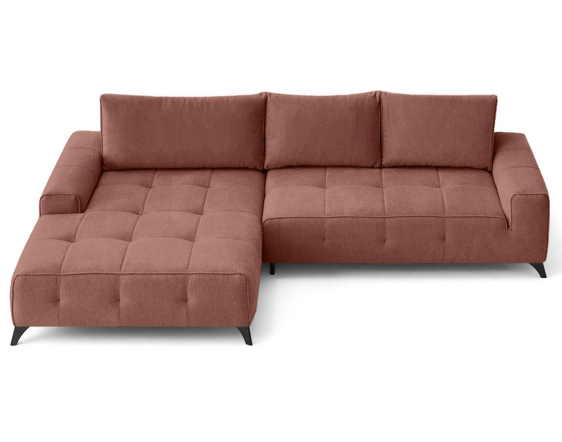 Canapé d'angle gauche 4 places convertible avec coffre en tissu texturé Rimini Canapé d'angle gauche 4 places convertible avec coffre en tissu texturé Rimini