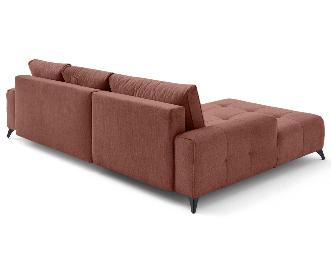 Canapé d'angle gauche 4 places convertible avec coffre en tissu texturé Rimini Canapé d'angle gauche 4 places convertible avec coffre en tissu texturé Rimini