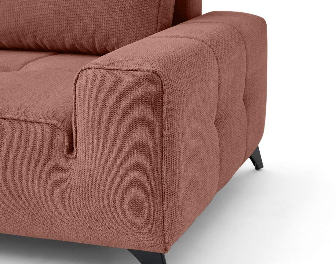 Canapé d'angle gauche 4 places convertible avec coffre en tissu texturé Rimini Canapé d'angle gauche 4 places convertible avec coffre en tissu texturé Rimini