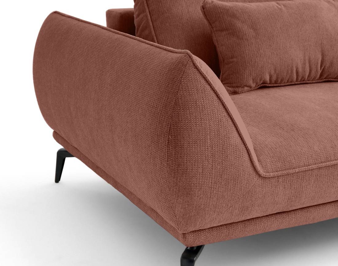 Canapé droit 3 places convertible en tissu texturé Arica Canapé droit 3 places convertible en tissu texturé Arica