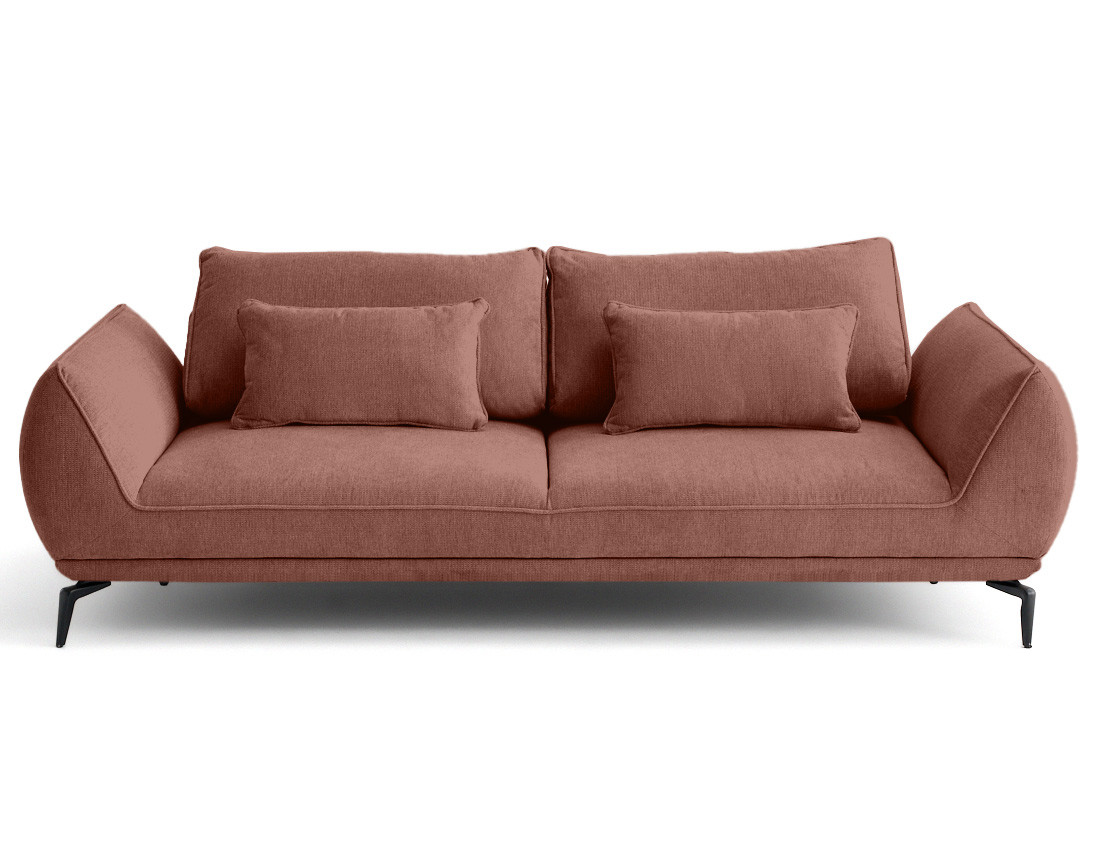 Canapé droit 3 places convertible en tissu texturé Arica Canapé droit 3 places convertible en tissu texturé Arica
