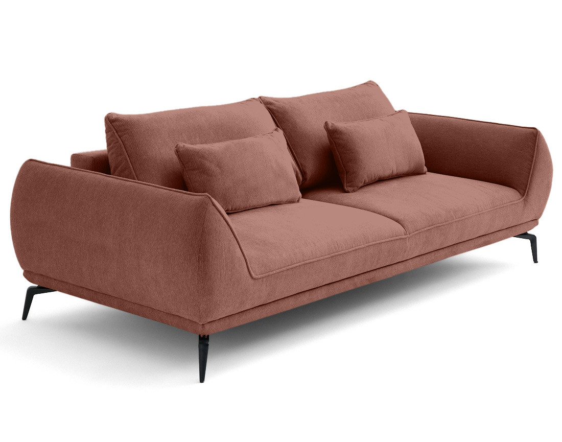 Canapé droit 3 places convertible en tissu texturé Arica Canapé droit 3 places convertible en tissu texturé Arica