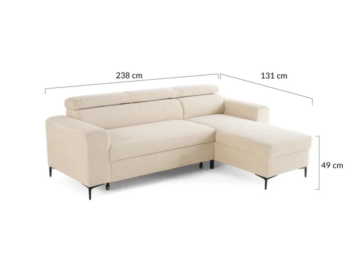 Canapé 4 places convertible, têtières et coffre de rangement Ceylan Canapé 4 places convertible, têtières et coffre de rangement Ceylan