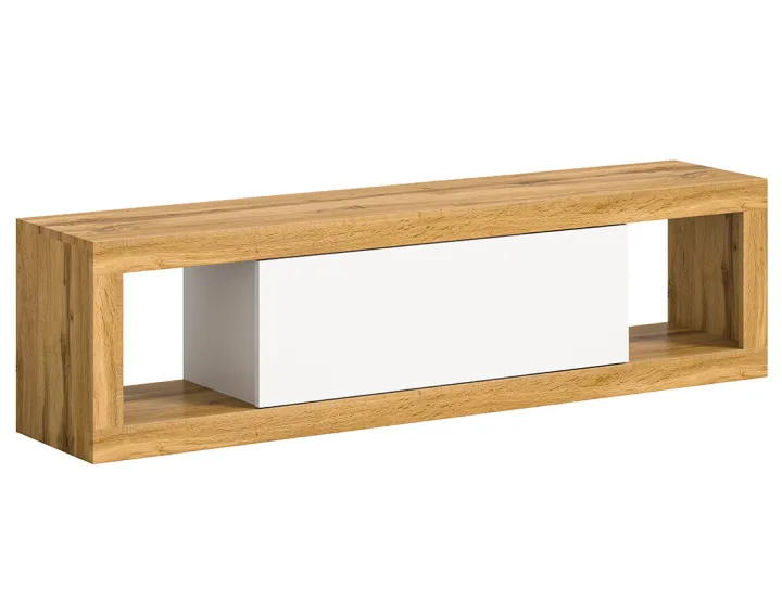 Meuble tv 1 porte bois et blanc 150 cm Ethan Meuble tv 1 porte bois et blanc 150 cm Ethan