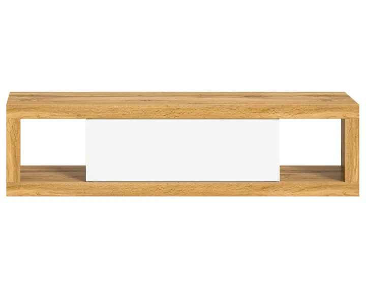 Meuble tv 1 porte bois et blanc 150 cm Ethan Meuble tv 1 porte bois et blanc 150 cm Ethan