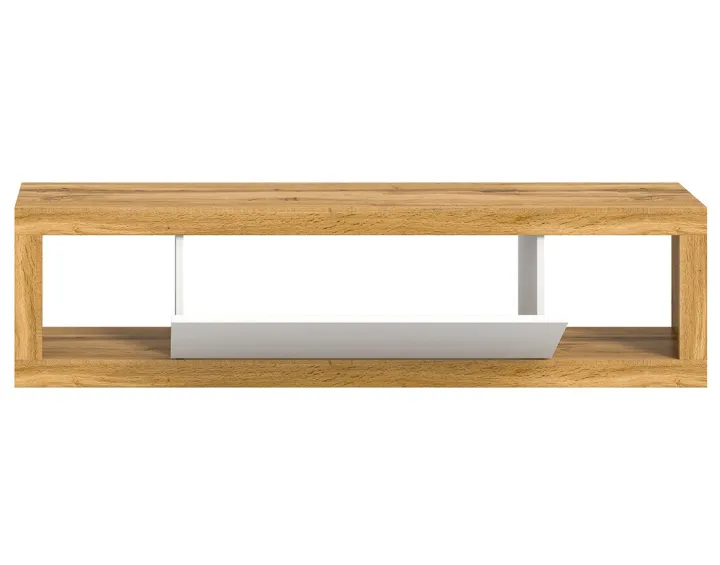 Meuble tv 1 porte bois et blanc 150 cm Ethan Meuble tv 1 porte bois et blanc 150 cm Ethan