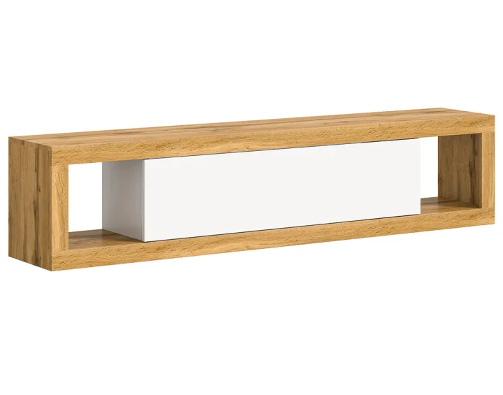 Meuble tv 1 porte bois et blanc 180 cm Ethan Meuble tv 1 porte bois et blanc 180 cm Ethan