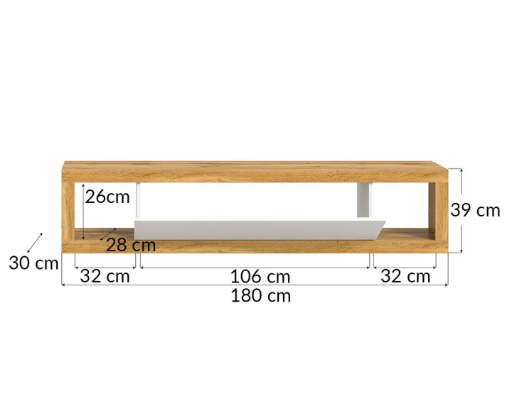 Meuble tv 1 porte bois et blanc 180 cm Ethan Meuble tv 1 porte bois et blanc 180 cm Ethan