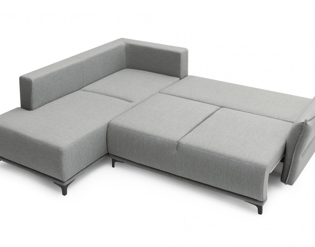Arya - canapé d'angle convertible - avec coffre - 5 places - style contemporain - gauche