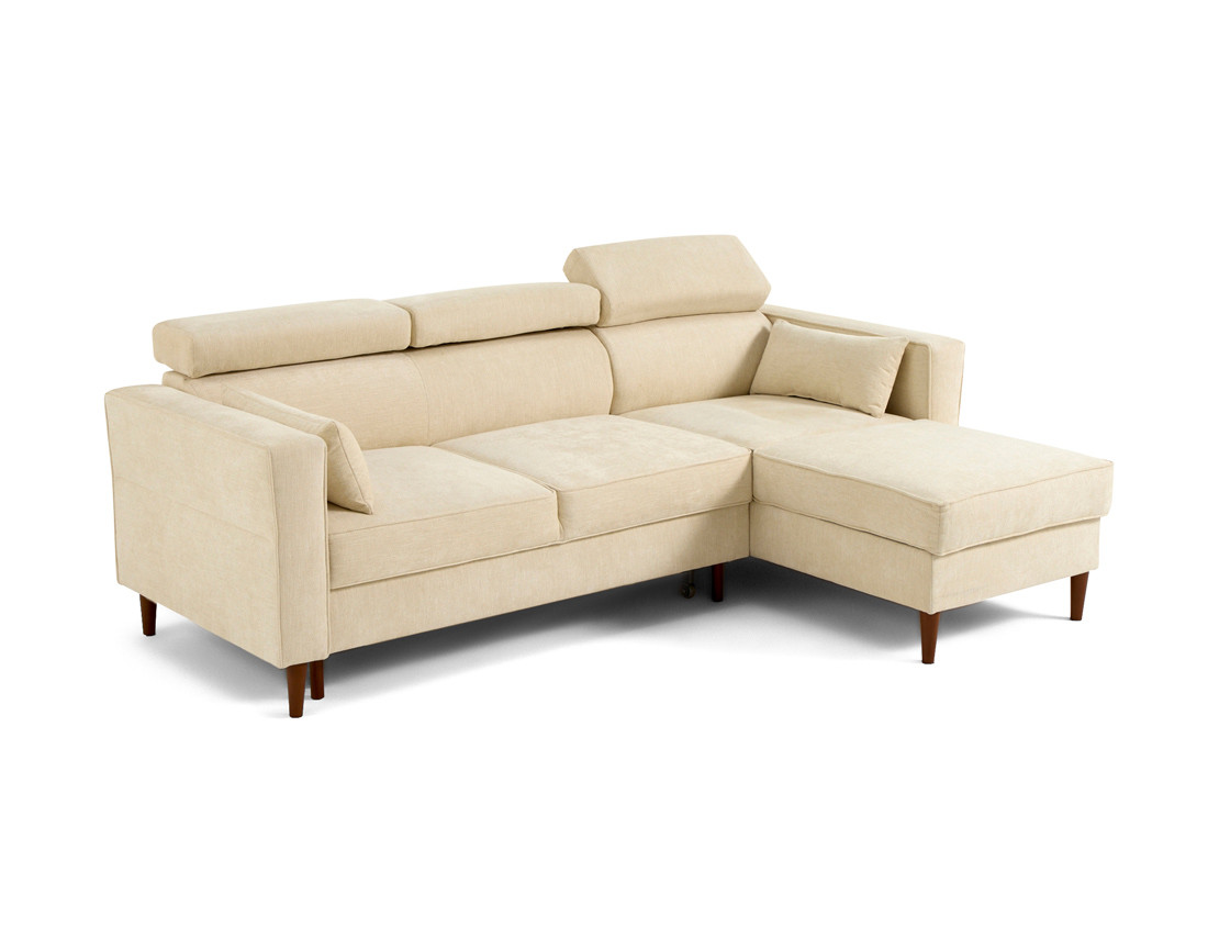 Canapé d'angle convertible avec têtières coffre 4 places Alicante