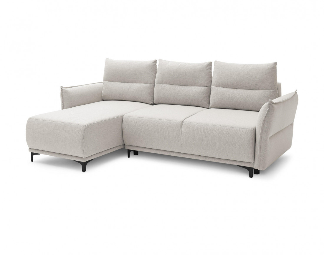Arya - canapé d'angle réversible convertible avec coffre style contemporain