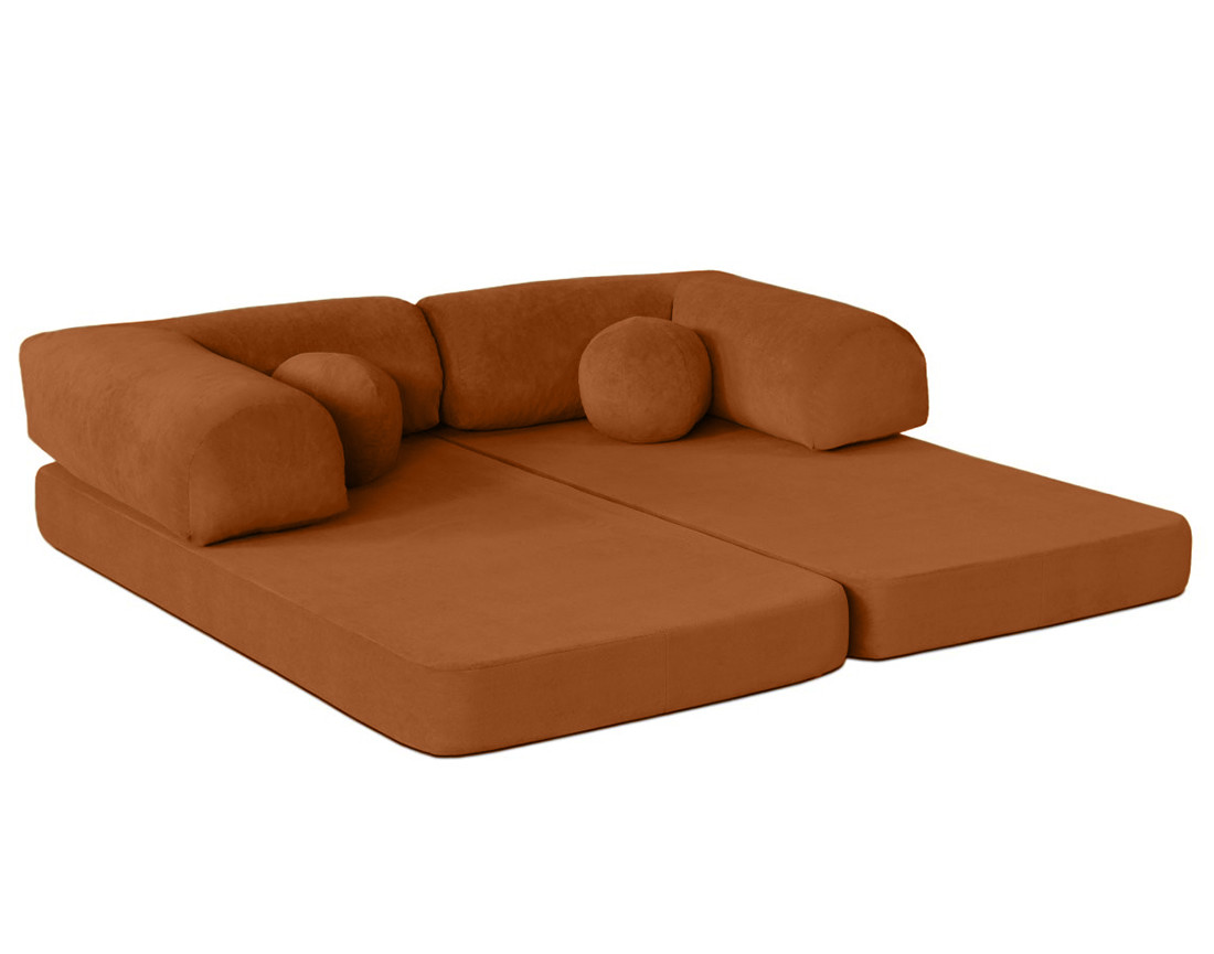 Canapé 3 places convertible en velours texturé Nebula