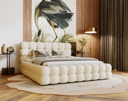 Lit coffre 140x200 cm sommier inclus en velours Darling