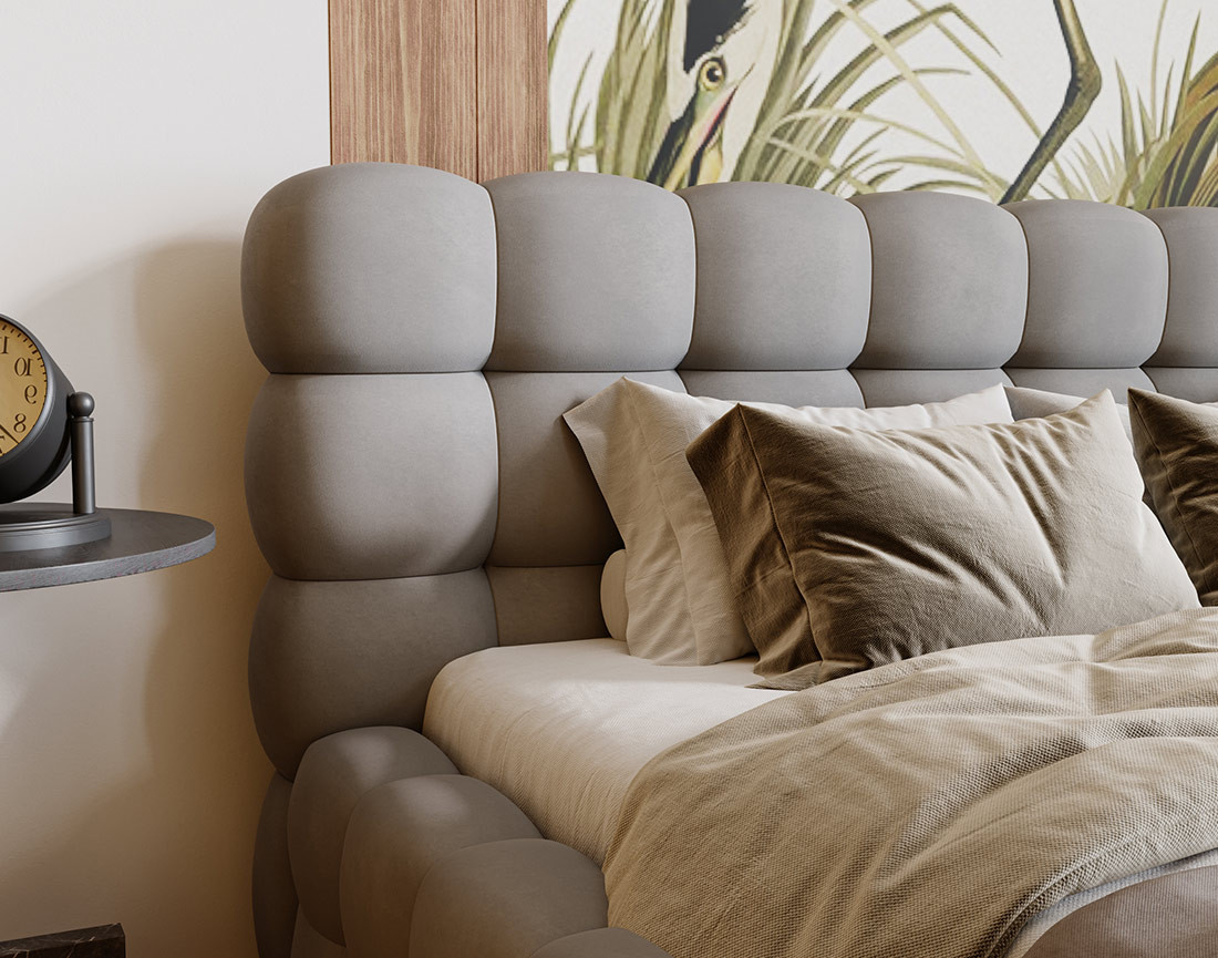 Lit coffre 140x200 cm sommier inclus en velours Darling