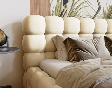 Lit coffre 140x200 cm sommier inclus en velours Darling