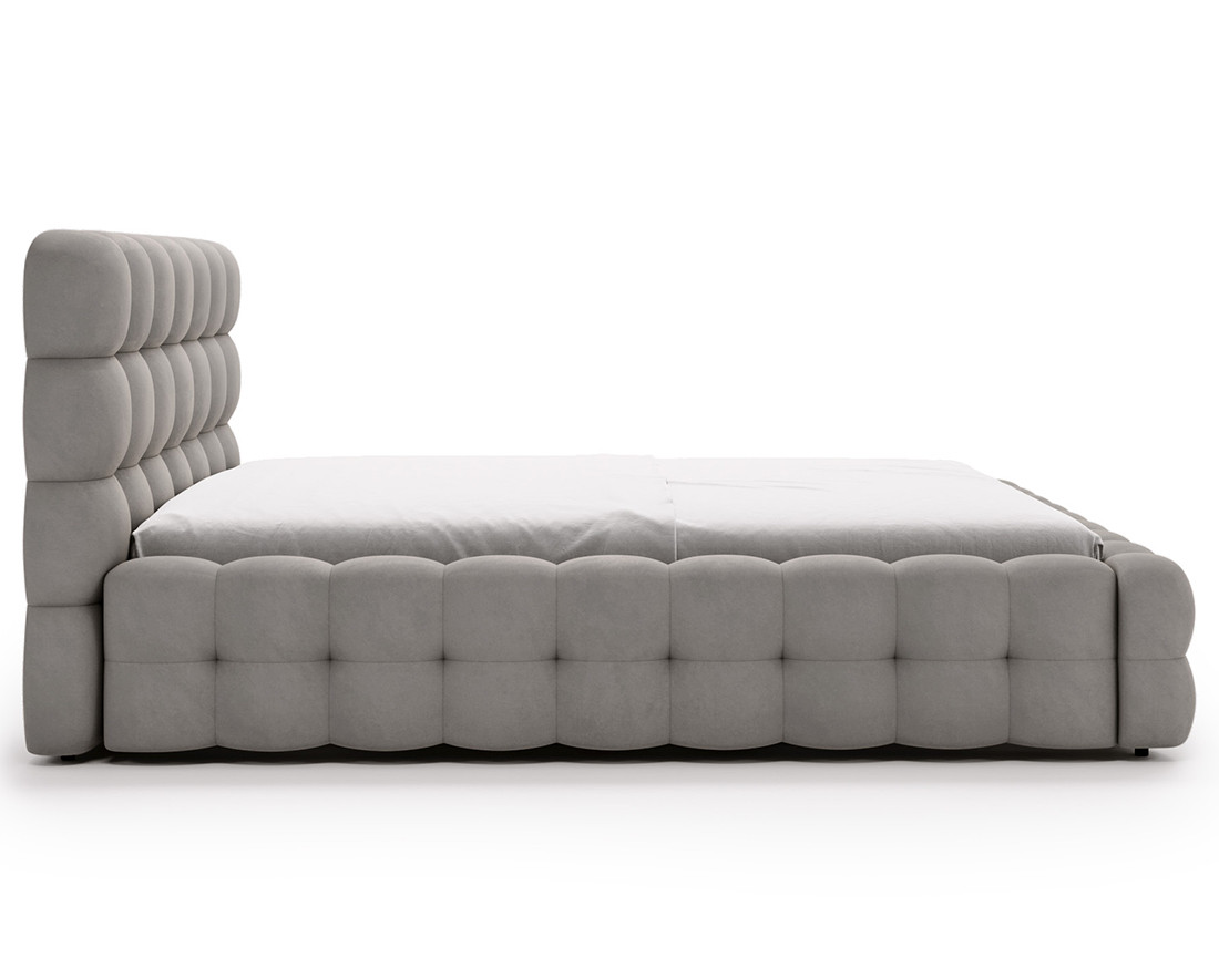 Lit coffre 140x200 cm sommier inclus en velours Darling