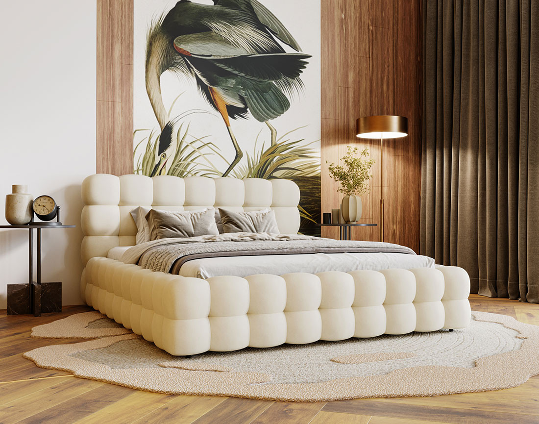 Lit coffre 160x200 cm sommier inclus en velours Darling
