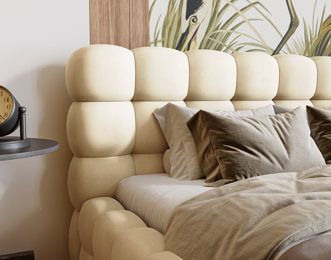 Lit coffre 160x200 cm sommier inclus en velours Darling