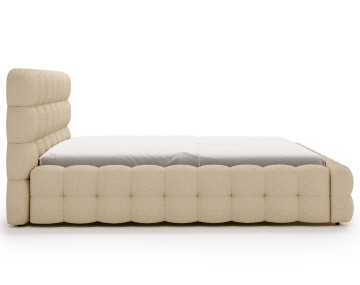Lit coffre 160x200 cm sommier inclus en tissu bouclette Darling