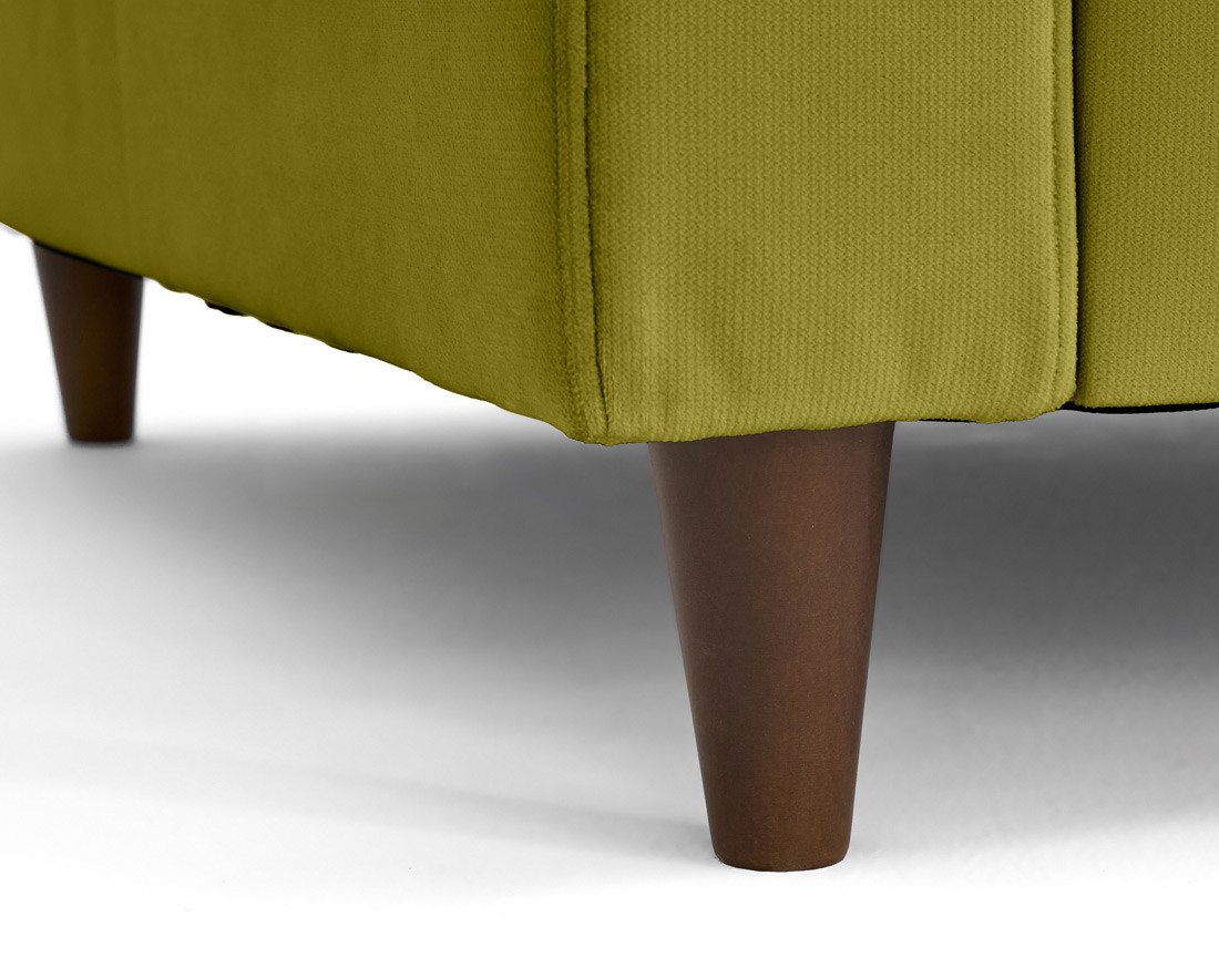 Fauteuil avec poche en velours pieds en bois Anna