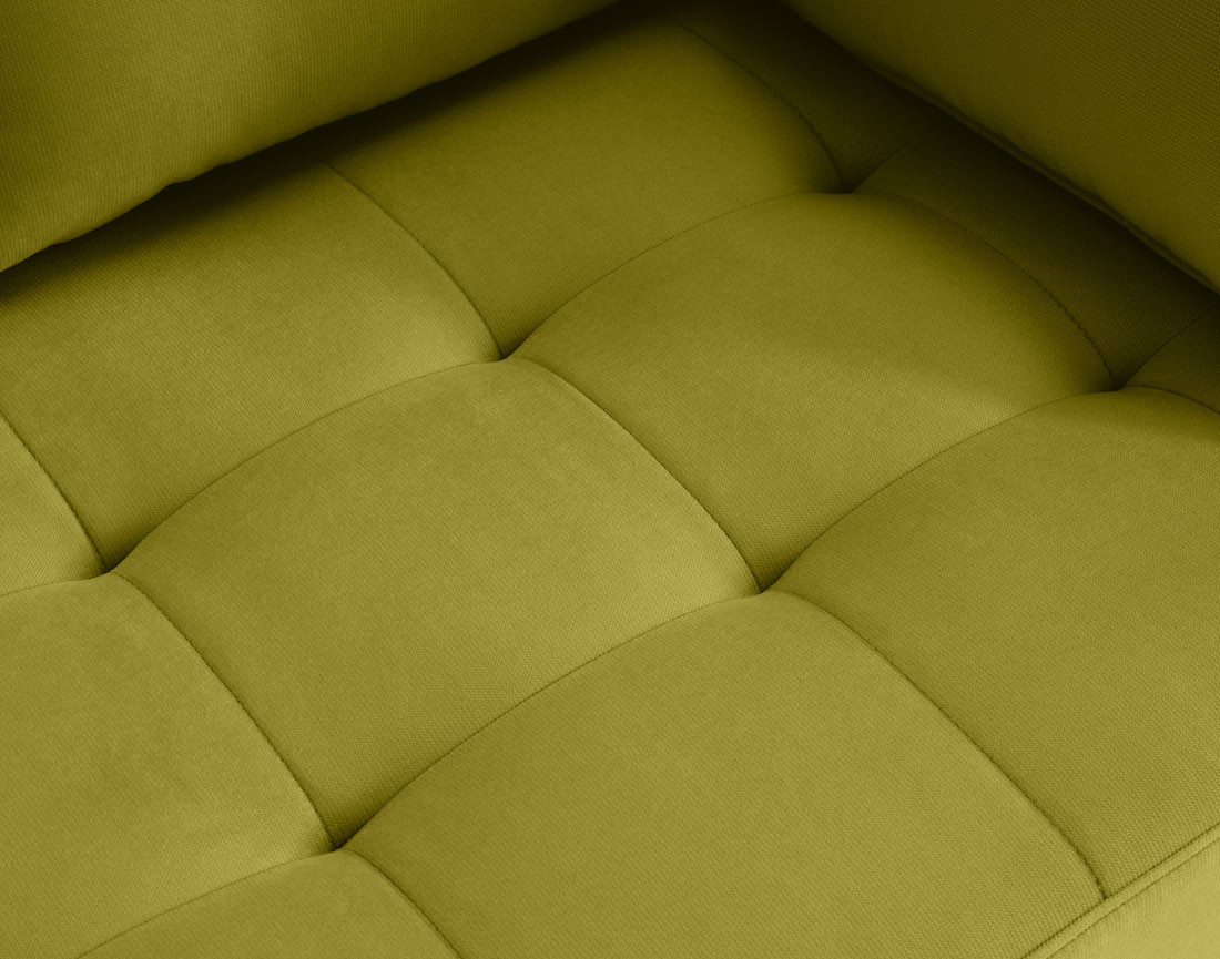 Fauteuil avec poche en velours pieds en bois Anna