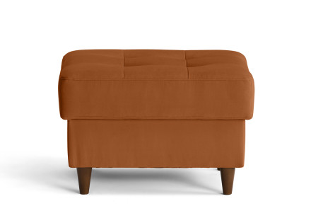 Pouf en velours pieds en bois Anna