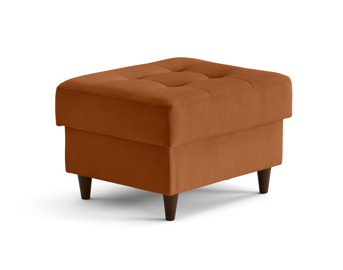 Pouf en velours pieds en bois Anna