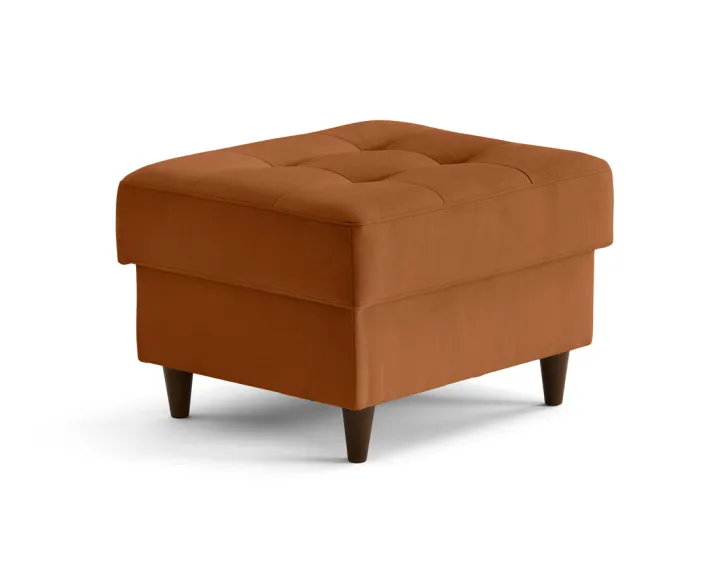 Pouf en velours pieds en bois Anna Pouf en velours pieds en bois Anna