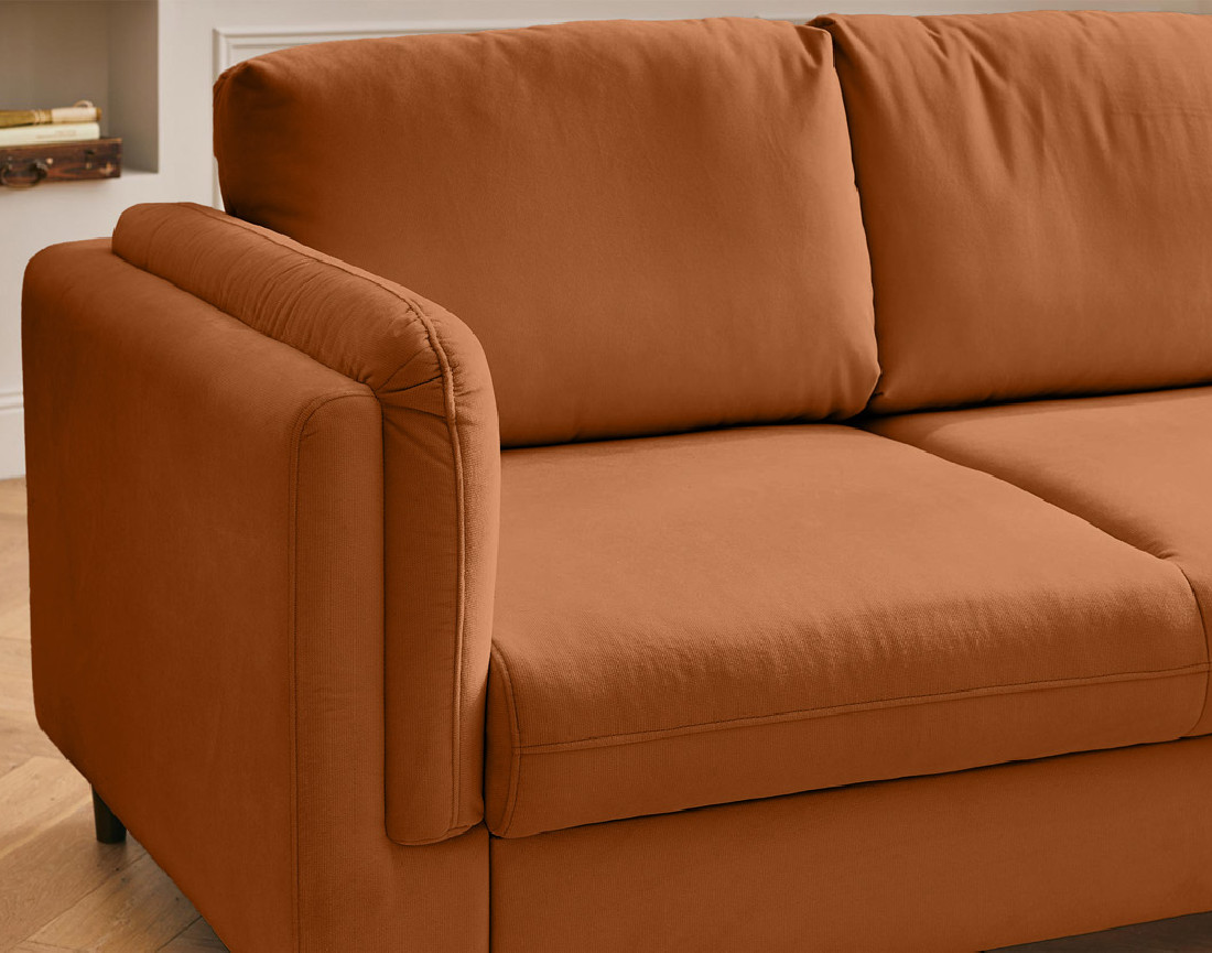 Canapé 3 places convertible en velours Brooke