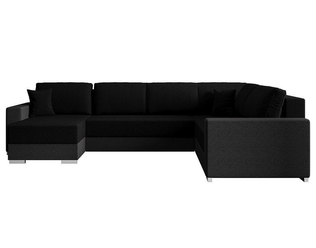 Canapé panoramique d'angle réversible 7 places convertible avec coffre en tissu Epona Canapé panoramique d'angle réversible 7 places convertible avec coffre en tissu Epona