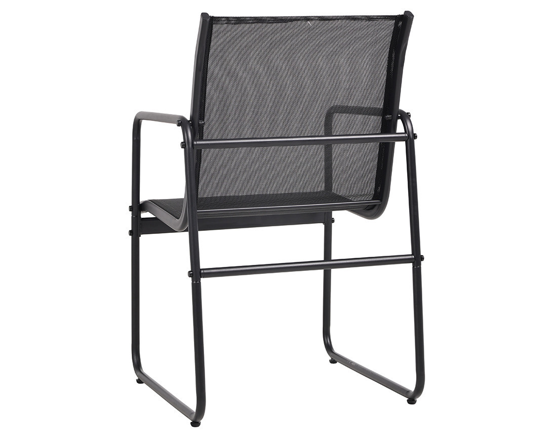 Ensemble table et chaises jardin 6 personnes noir et gris Murillo