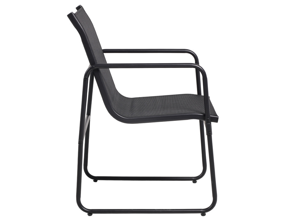 Ensemble table et chaises jardin 6 personnes noir et gris Murillo