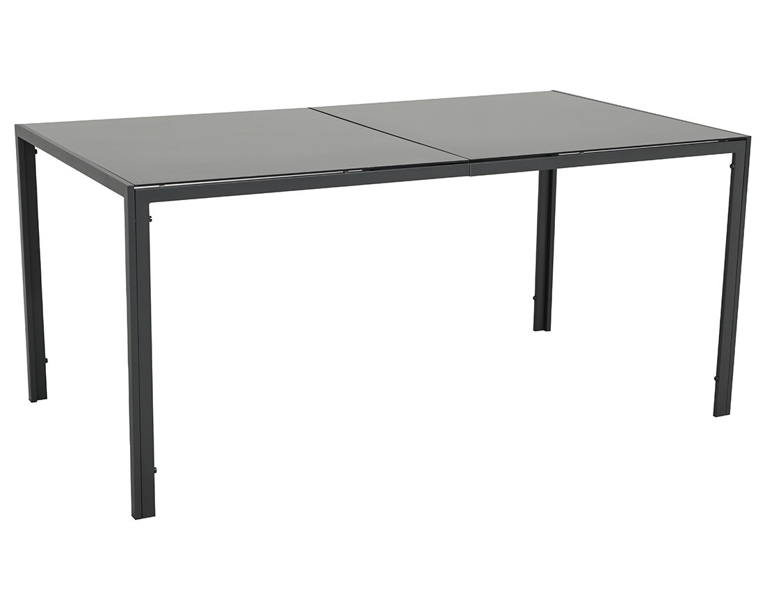 Ensemble table et chaises jardin 6 personnes noir et gris Murillo