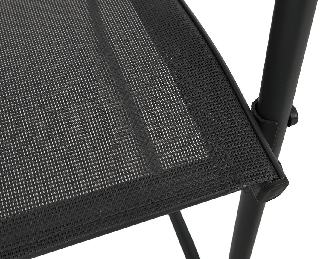 Ensemble table et chaises jardin 6 personnes noir et gris Murillo