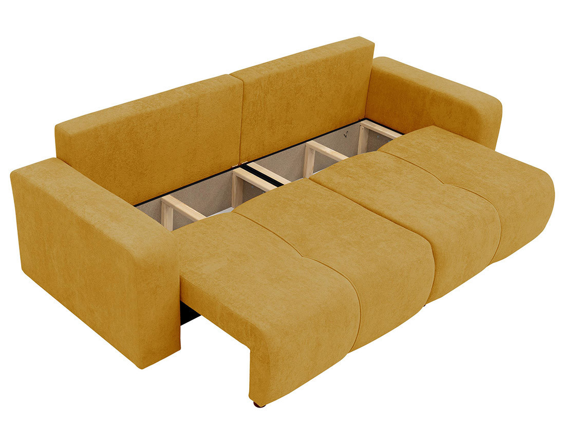 Canapé droit 3 places convertible avec coffre en tissu Nicole