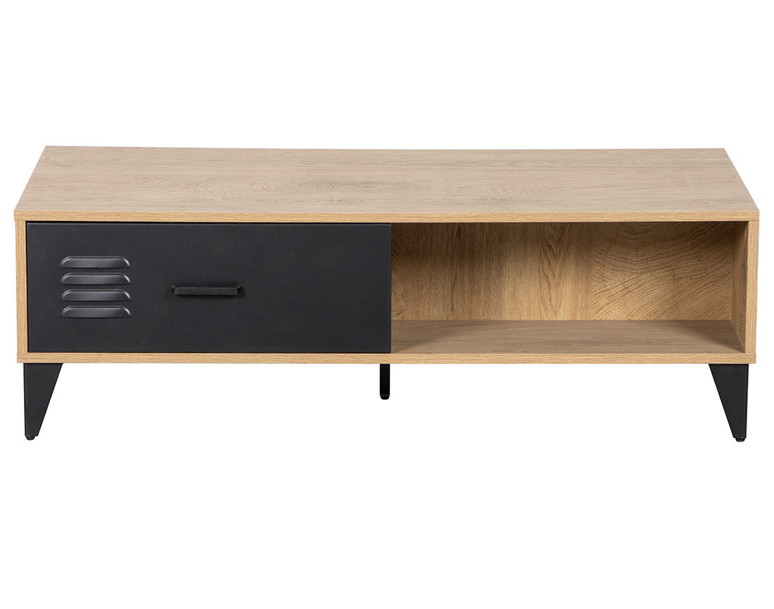 Table basse bois et métal noir 110 cm Tribeca