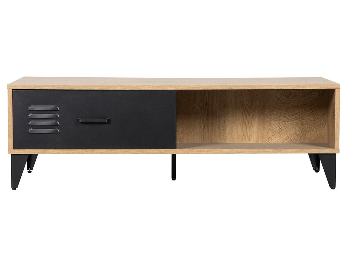 Table basse bois et métal noir 110 cm Tribeca